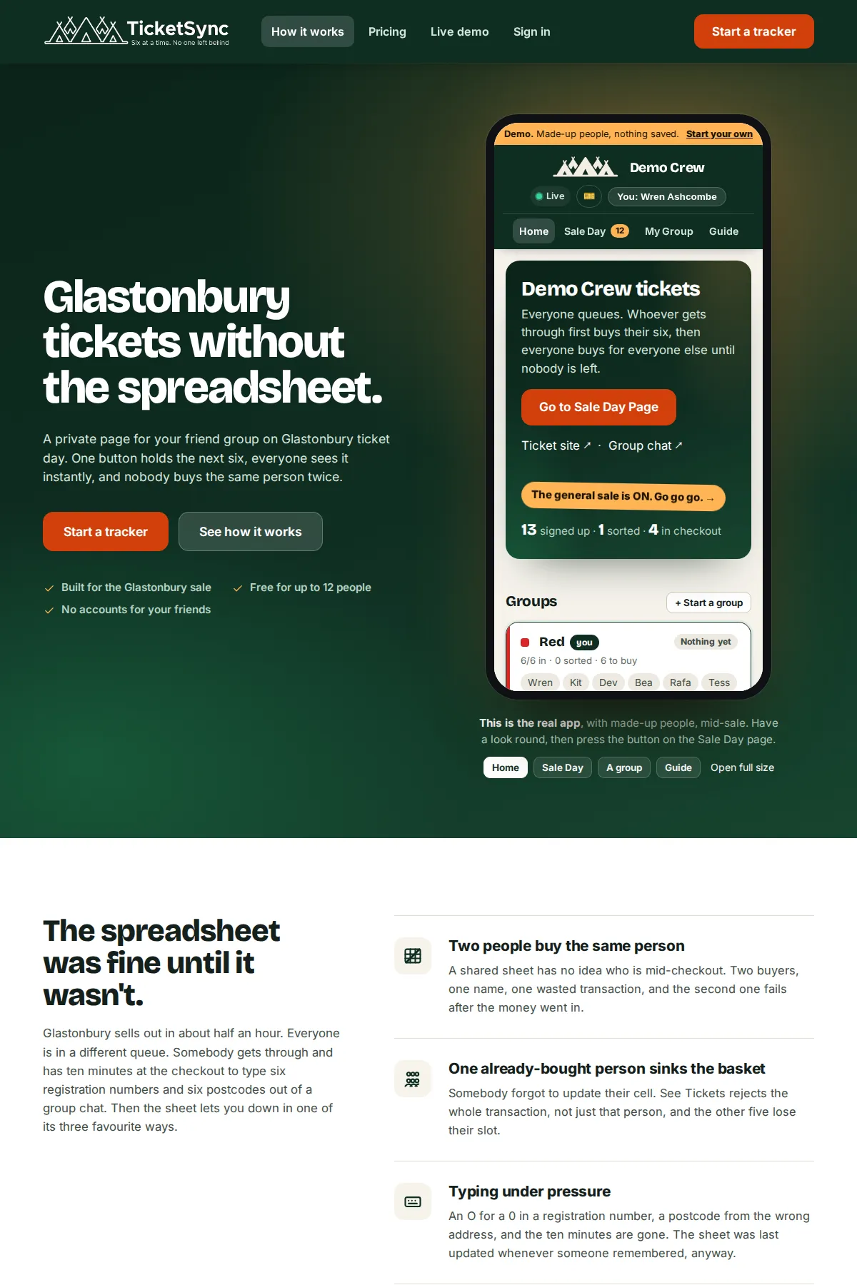 TicketSync home page